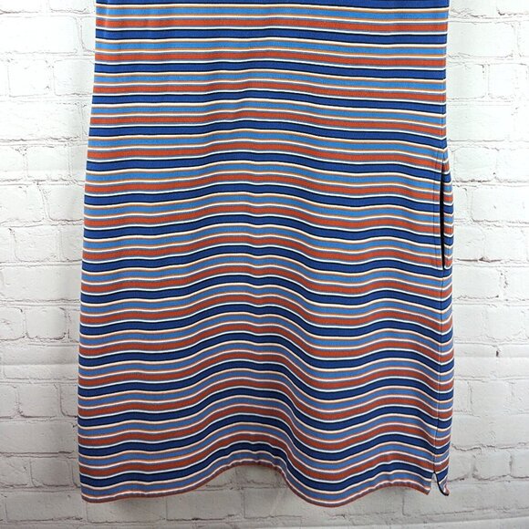 Lands' End Blue/Orange/White Striped Mini Dress - XS - Picture 2 of 8
